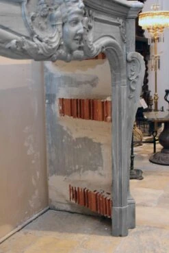 19th Century Louis XIV Style Gray Marble Mantel 19 19th Century Louis XIV Style Gray Marble Mantel -OGT Sale Store j180271 08