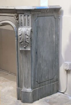 19th Century Louis XIV Style Gray Marble Mantel 20 19th Century Louis XIV Style Gray Marble Mantel -OGT Sale Store j180271 09