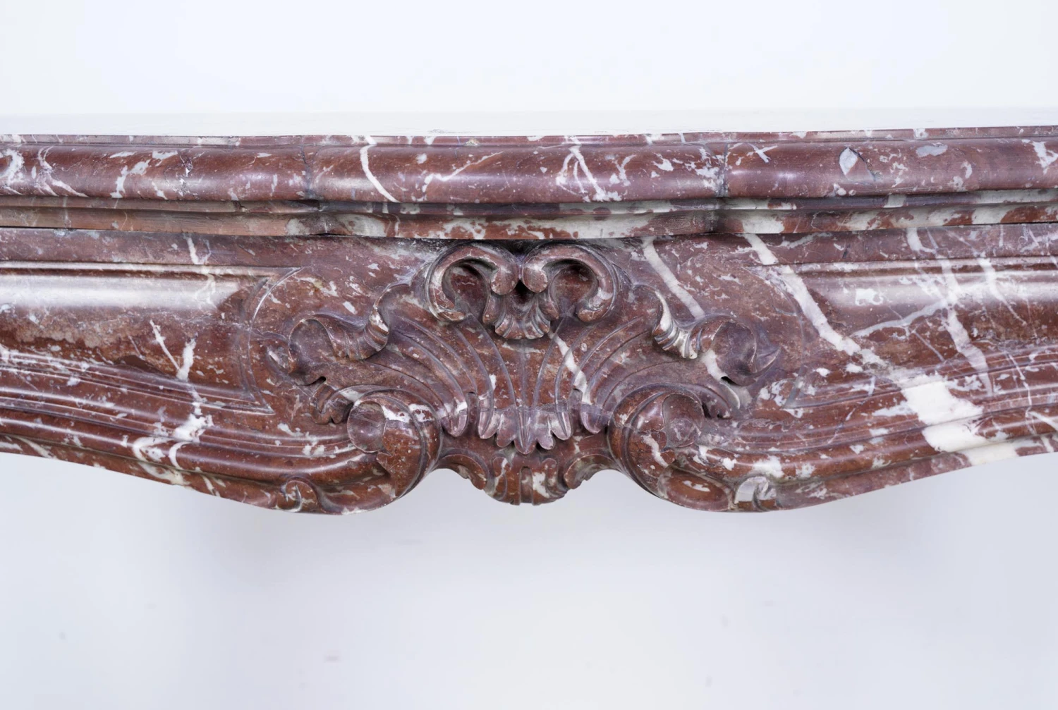 19th Century French Louis XV Rouge Royal Marble Mantel 6 19th Century French Louis XV Rouge Royal Marble Mantel - Image 4