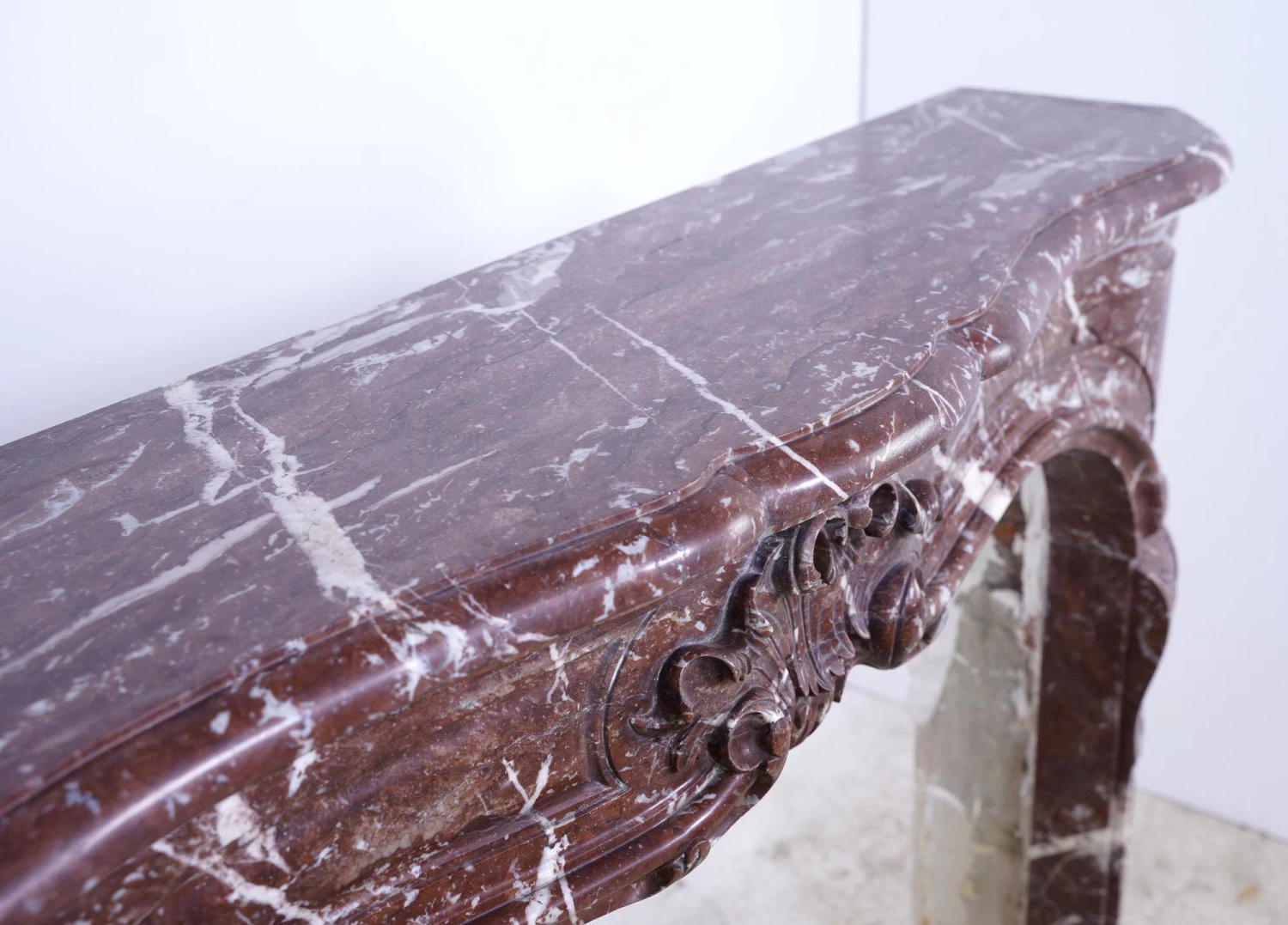 19th Century French Louis XV Rouge Royal Marble Mantel 13 19th Century French Louis XV Rouge Royal Marble Mantel - Image 11