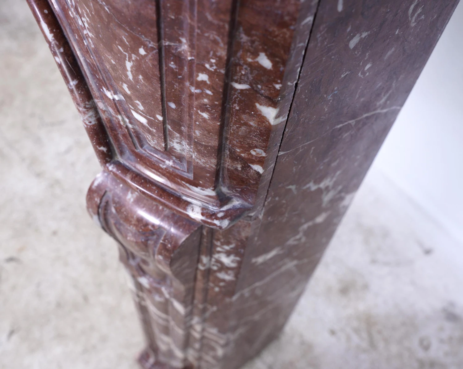 19th Century French Louis XV Rouge Royal Marble Mantel 14 19th Century French Louis XV Rouge Royal Marble Mantel - Image 12