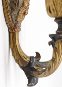 Antique French Floral Bronze Candle Sconce 16 Antique French Floral Bronze Candle Sconce -OGT Sale Store k191487 07