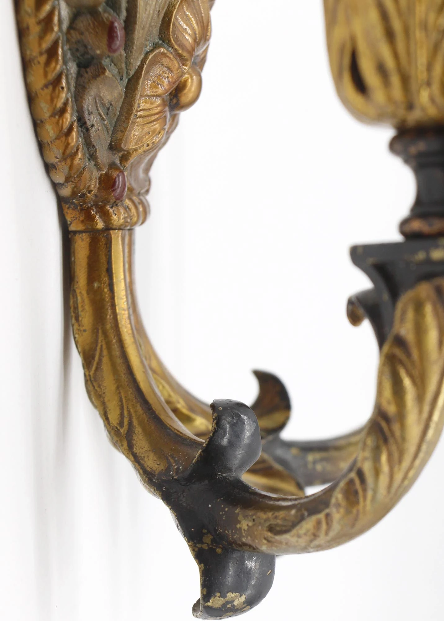 Antique French Floral Bronze Candle Sconce 9 Antique French Floral Bronze Candle Sconce - Image 7
