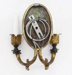 Antique French Floral Bronze Candle Sconce 17 Antique French Floral Bronze Candle Sconce -OGT Sale Store k191487 08