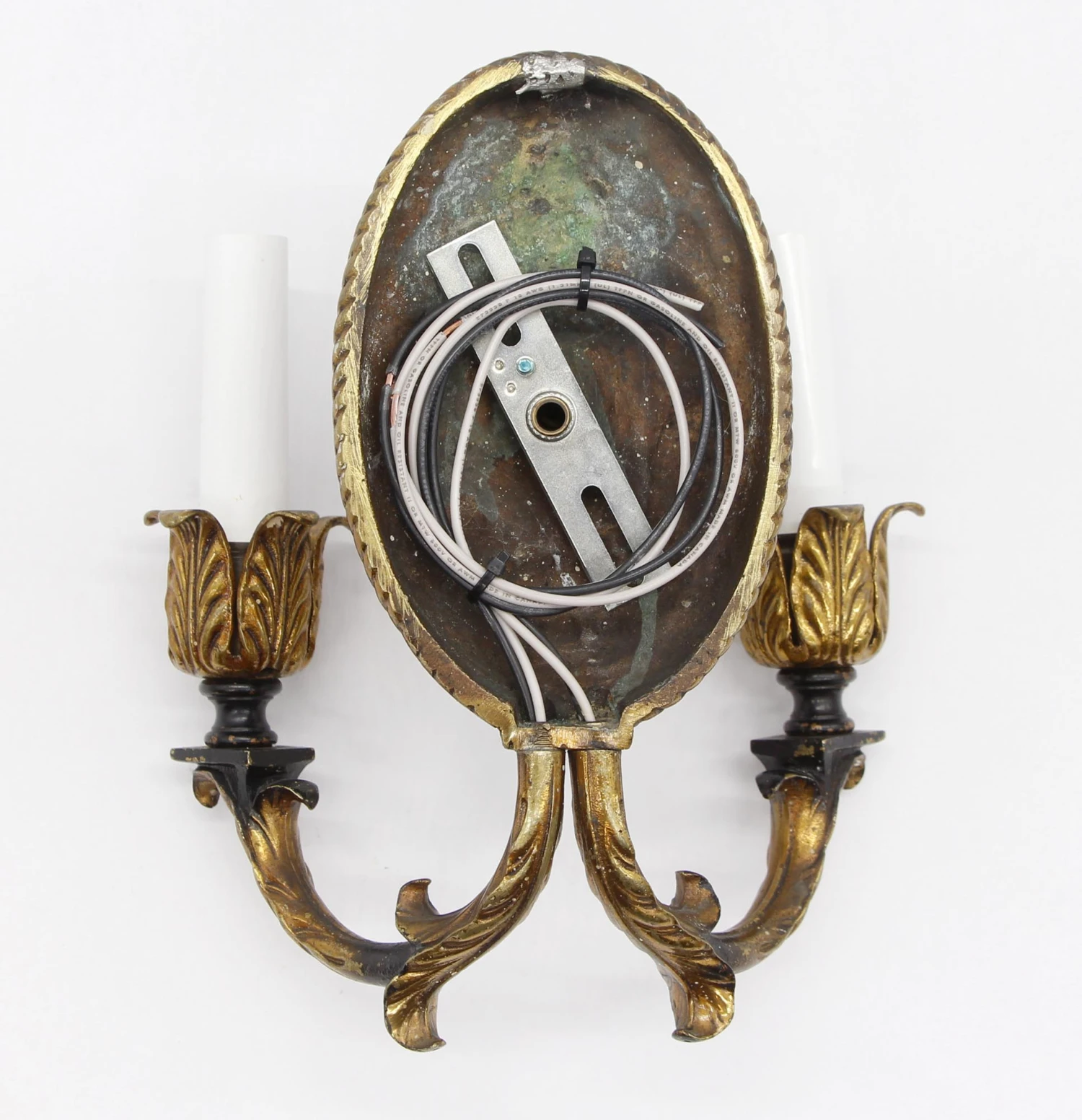Antique French Floral Bronze Candle Sconce 10 Antique French Floral Bronze Candle Sconce - Image 8