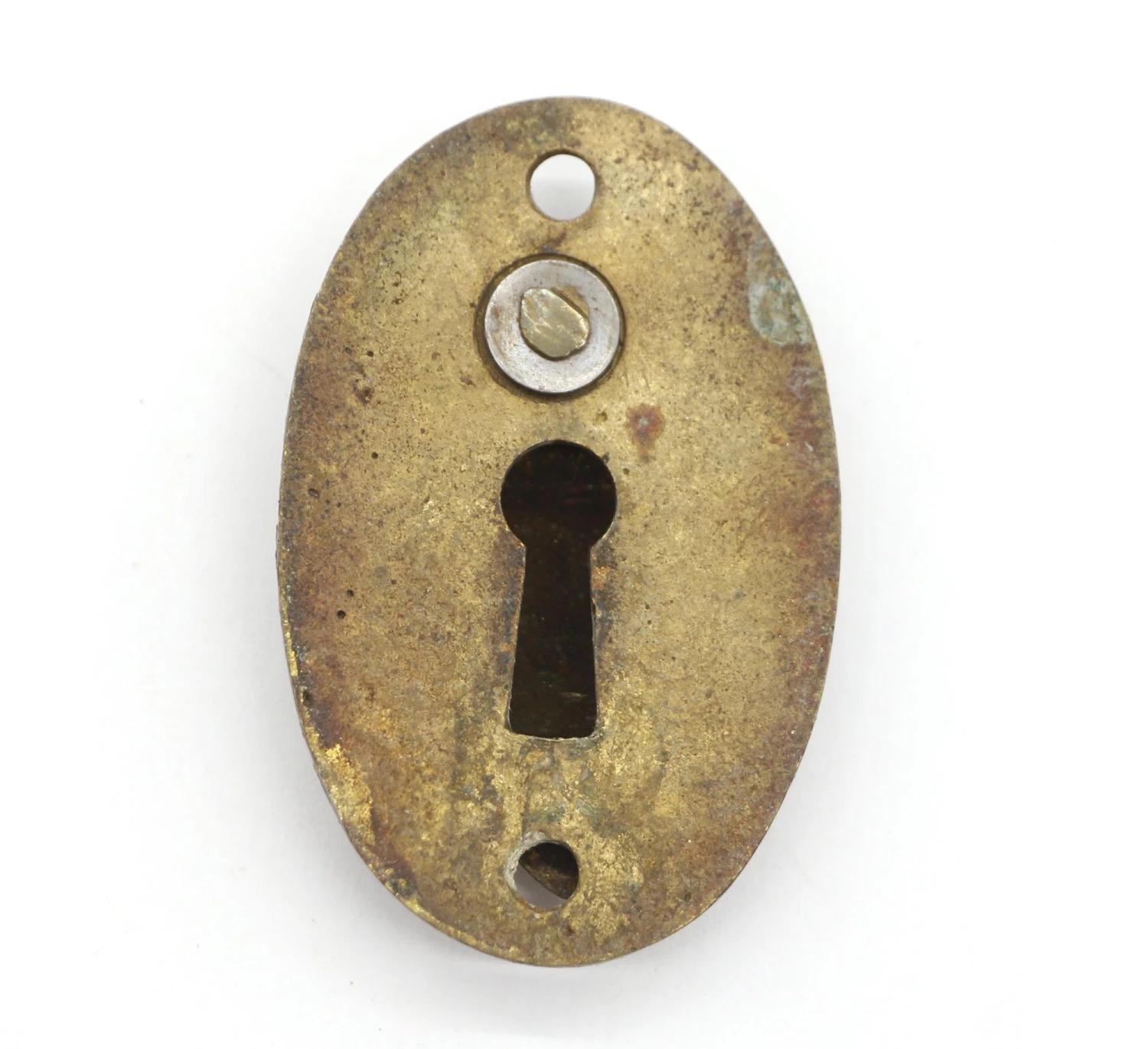 Vintage Plain Brass Oval 2.25 In. Keyhole With Draft Cover 6 Vintage Plain Brass Oval 2.25 In. Keyhole With Draft Cover - Image 4