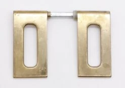 Pair Of Vintage Italian Modern Brass Rectangle Door Handles -OGT Sale Store k193103a 04