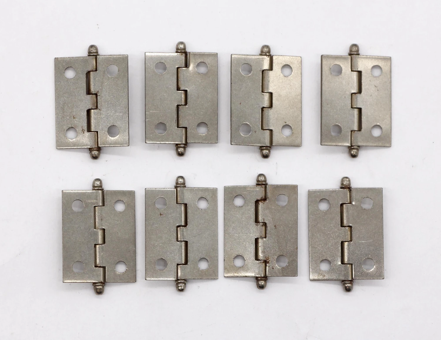 Set Of 8 Vintage Steel 1.25 X 1 Butt Furniture Hinges 6 Set Of 8 Vintage Steel 1.25 X 1 Butt Furniture Hinges - Image 4
