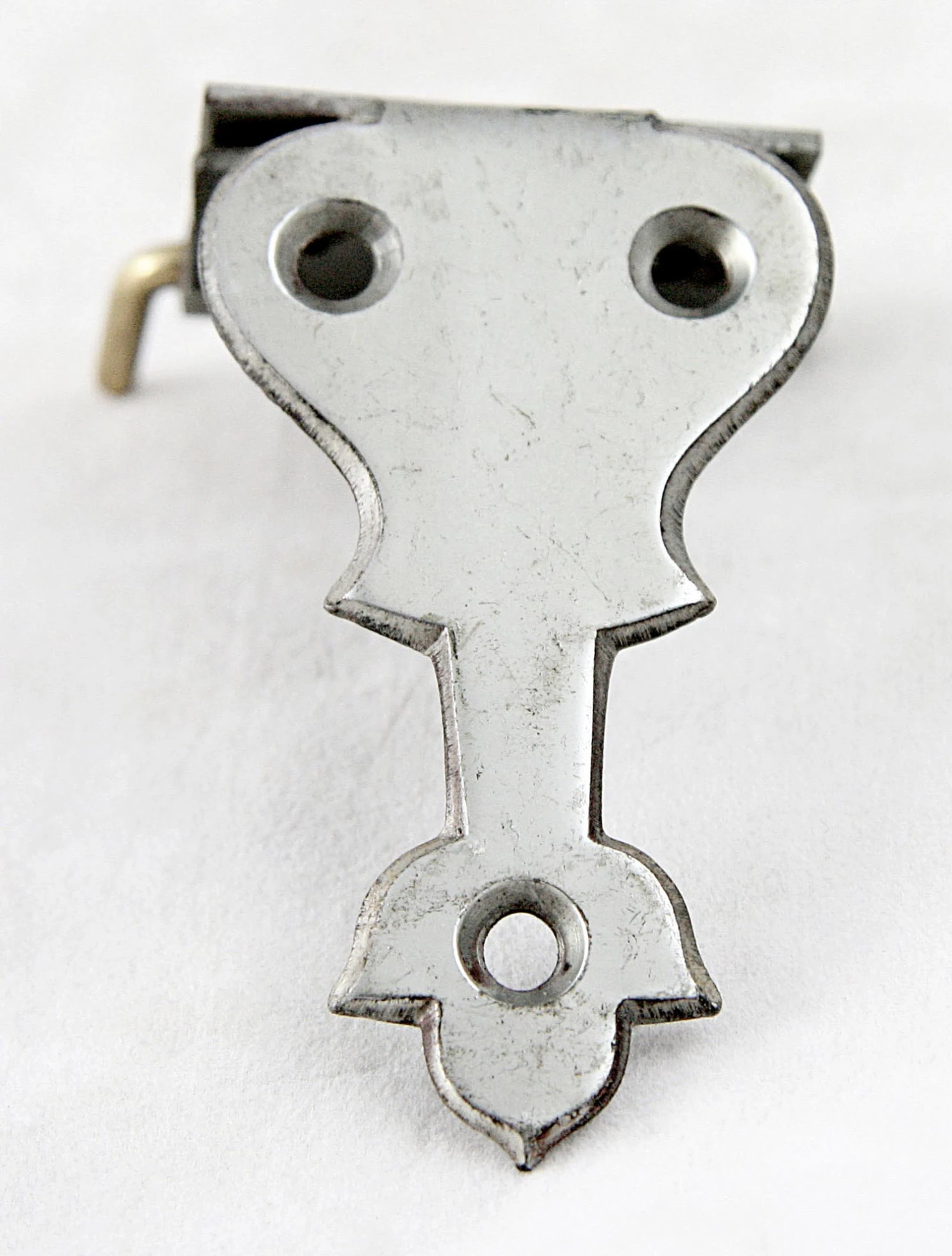 Vintage Nickel Over Brass Ice Box Hinge 6 Vintage Nickel Over Brass Ice Box Hinge - Image 4