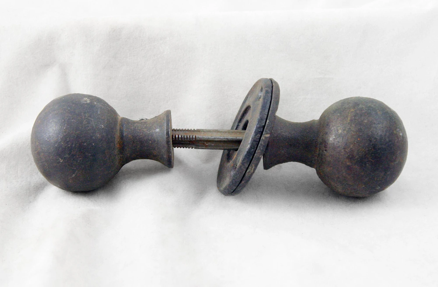 Antique Black Cast Bronze Ball Shaped Door Knob Set 6 Antique Black Cast Bronze Ball Shaped Door Knob Set - Image 4