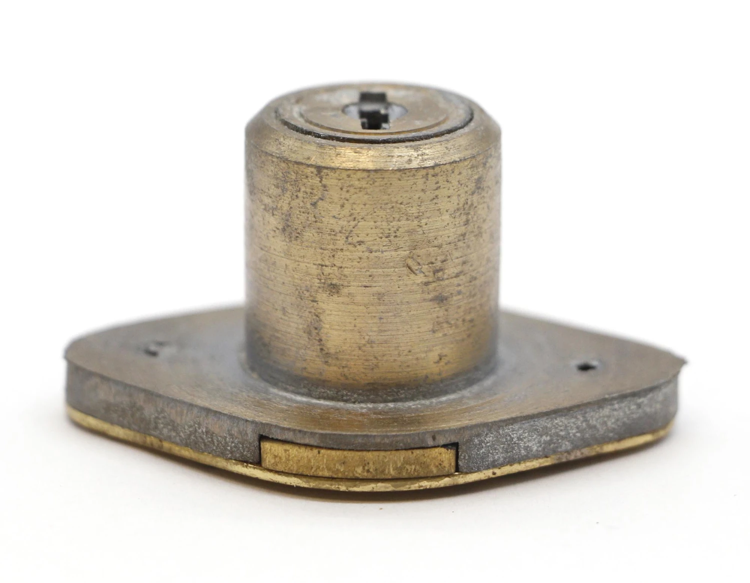 Spartan Nickel Plated Brass & Steel Furniture Lock With Keys 6 Spartan Nickel Plated Brass & Steel Furniture Lock With Keys - Image 4