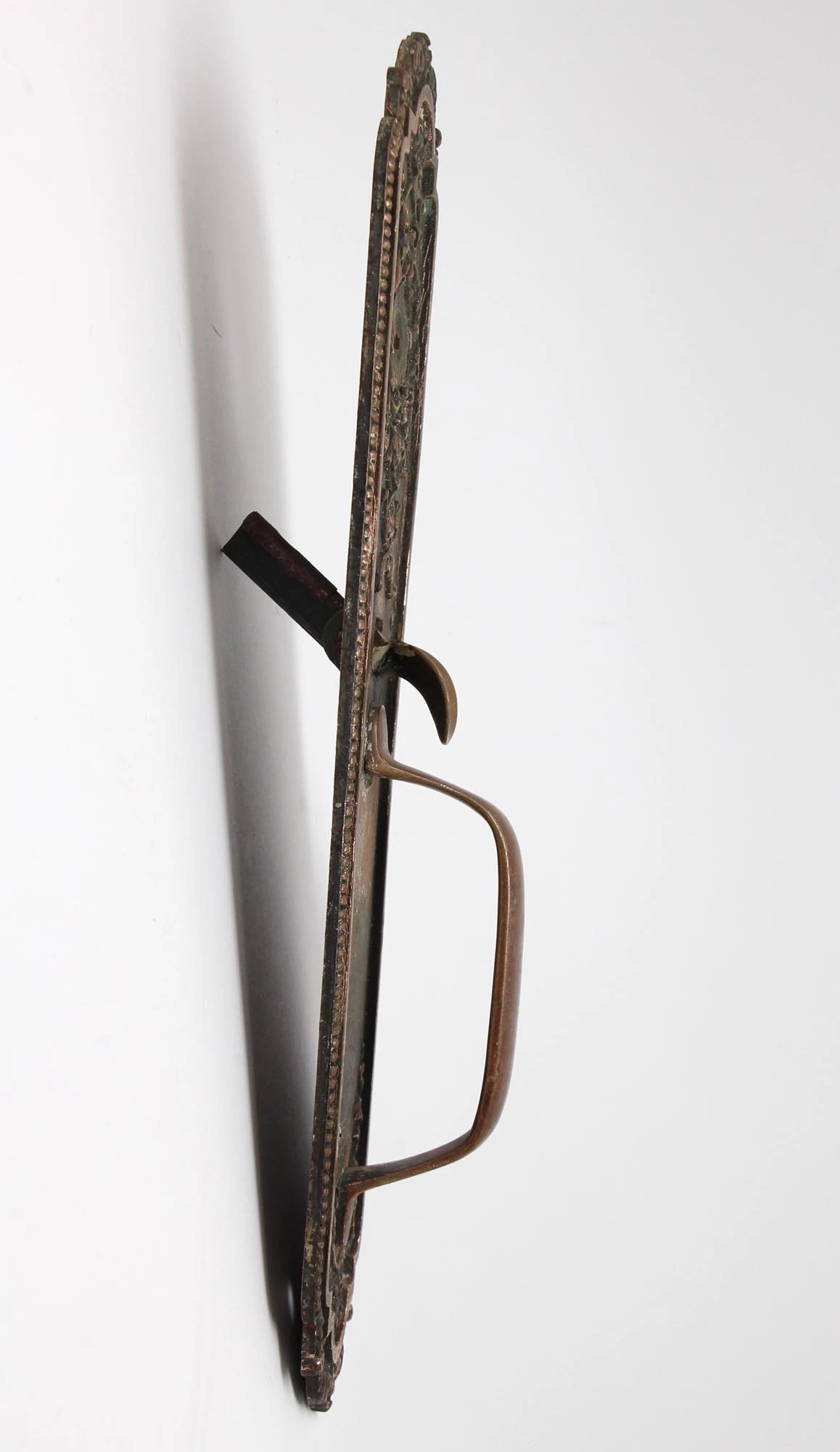 Antique 14 In. Victorian Sargent Brass Entry Door Pull 6 Antique 14 In. Victorian Sargent Brass Entry Door Pull - Image 4