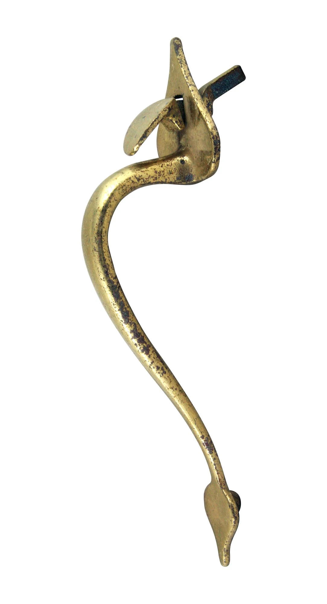 Vintage 10.75 In. Colonial Brass Door Pull With Thumb Latch 6 Vintage 10.75 In. Colonial Brass Door Pull With Thumb Latch - Image 4