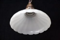 Custom 1920s Antique White Milk Glass 8 In. Pendant Light -OGT Sale Store k196812 04