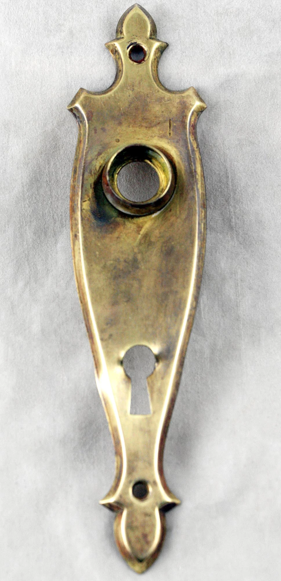 1940s Art Deco Brass & Octagon Glass Door Knob Set 6 1940s Art Deco Brass & Octagon Glass Door Knob Set - Image 4