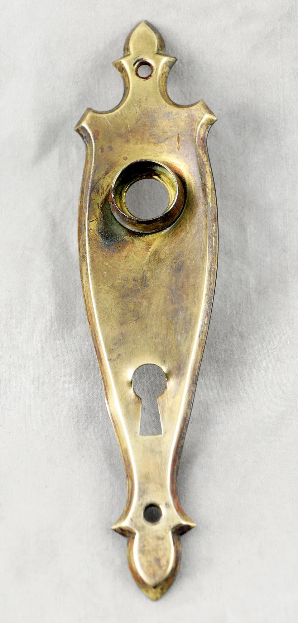 1940s Art Deco Brass & Octagon Glass Door Knob Set 7 1940s Art Deco Brass & Octagon Glass Door Knob Set - Image 5