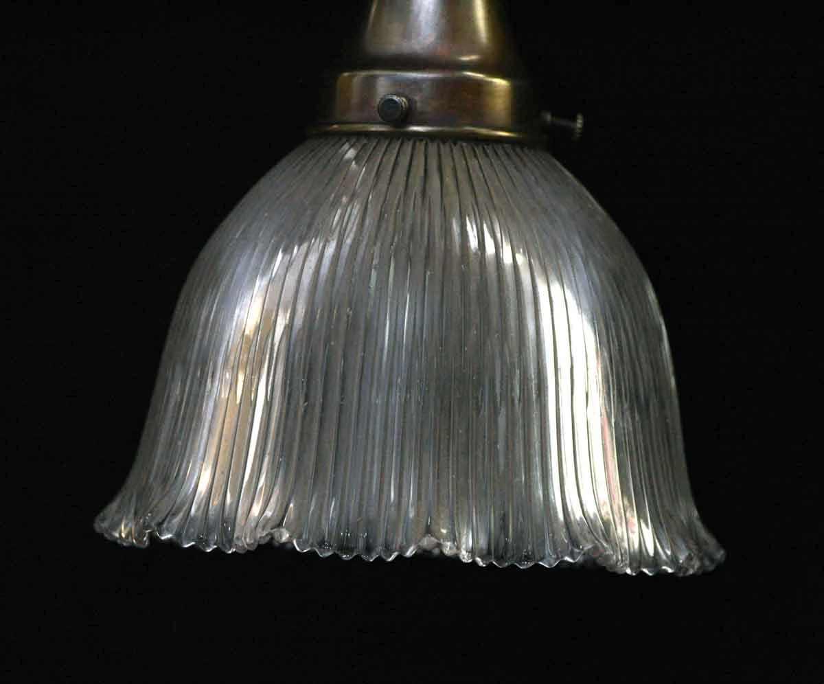 Custom Antique Holophane 6.25 In. Clear Glass Kitchen Pendant Light 6 Custom Antique Holophane 6.25 In. Clear Glass Kitchen Pendant Light - Image 4