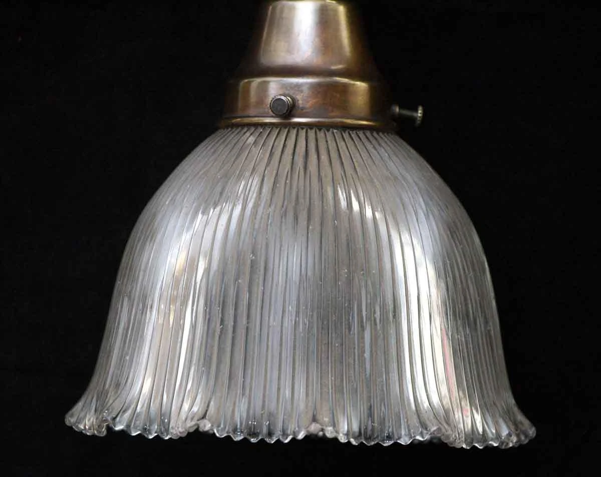 Custom Antique Holophane 6.25 In. Clear Glass Kitchen Pendant Light 7 Custom Antique Holophane 6.25 In. Clear Glass Kitchen Pendant Light - Image 5