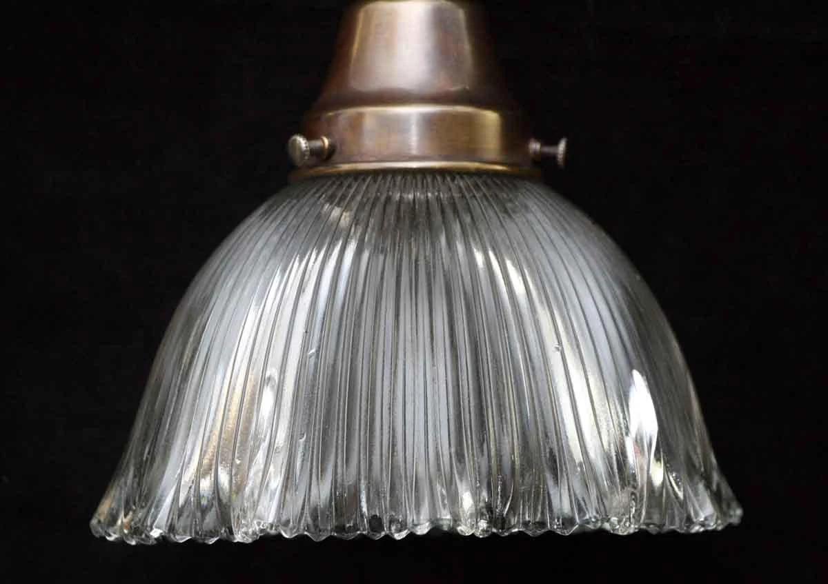 Custom Antique Holophane 6.375 In. Clear Glass Kitchen Pendant Light 6 Custom Antique Holophane 6.375 In. Clear Glass Kitchen Pendant Light - Image 4