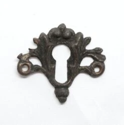Antique 1.25 In. French Bronze Door Keyhole Cover Plate