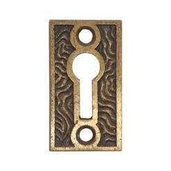 Antique 1.625 In. Textured Bronze Keyhole Cover