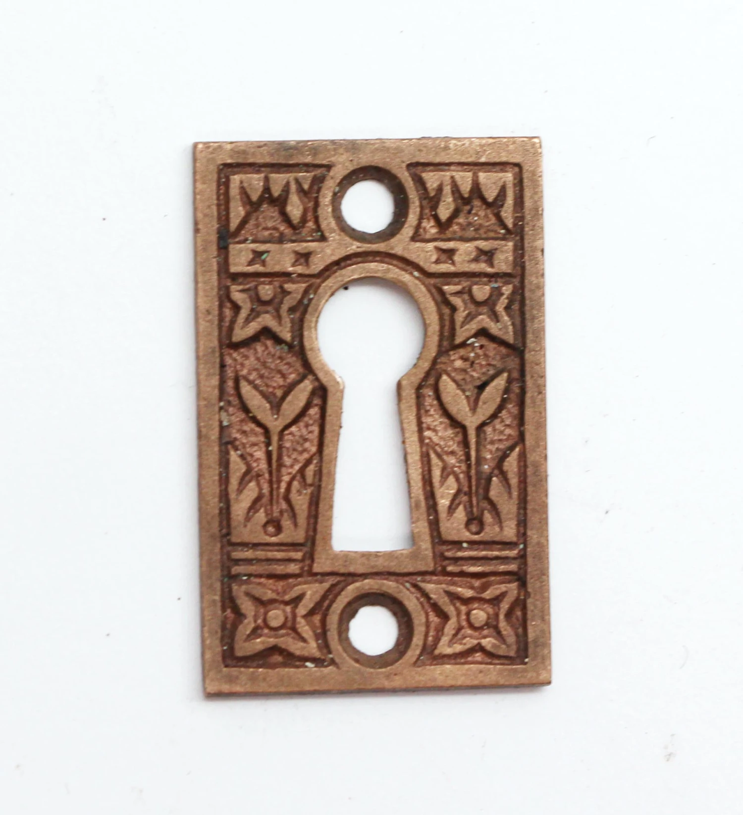 Antique 1.687 In. Textured Brass Door Keyhole Cover Plate 3 Antique 1.687 In. Textured Brass Door Keyhole Cover Plate
