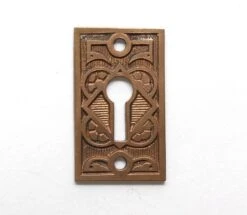 Antique 1.75 In. Bronze Floral Aesthetic Door Keyhole Cover Plate