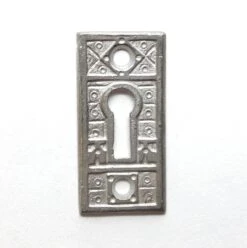 Antique 1.875 In. Nickeled Brass Aesthetic Door Keyhole Cover Plate