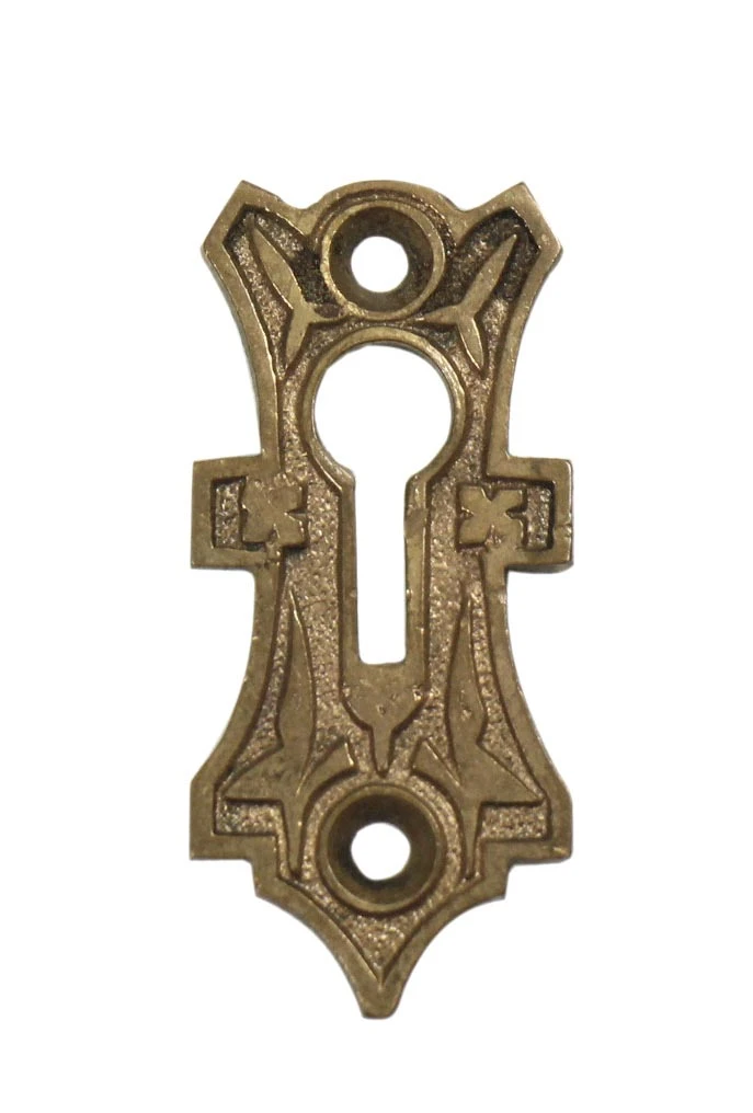 Antique 2 In. Victorian Bronze Door Keyhole Cover Plate 3 Antique 2 In. Victorian Bronze Door Keyhole Cover Plate