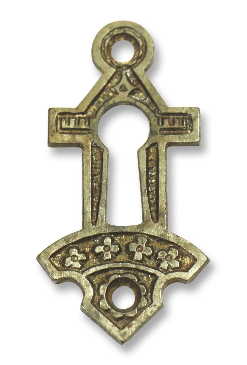 Antique 2.375 In. Eastlake Cast Iron Door Keyhole Cover Plate 3 Antique 2.375 In. Eastlake Cast Iron Door Keyhole Cover Plate