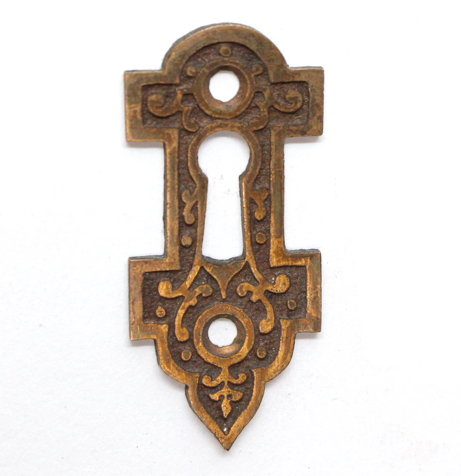 Antique 2.5 In. Victorian Bronze Door Keyhole Cover Plate 3 Antique 2.5 In. Victorian Bronze Door Keyhole Cover Plate