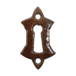 Antique Brown Enameled 2.5 In. Cast Iron Keyhole Cover