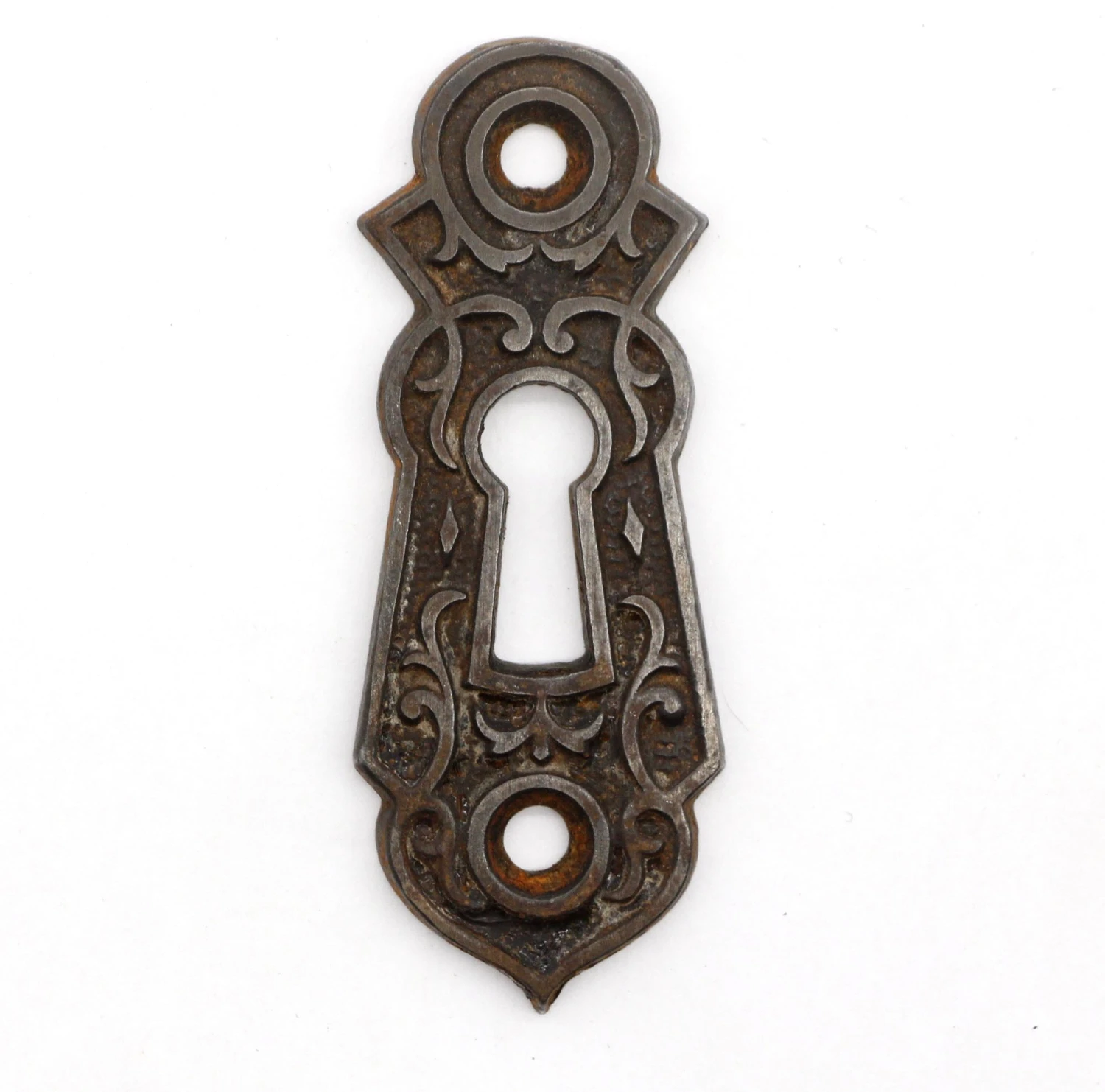 Antique Victorian Black Cast Iron Door Keyhole Cover 3 Antique Victorian Black Cast Iron Door Keyhole Cover