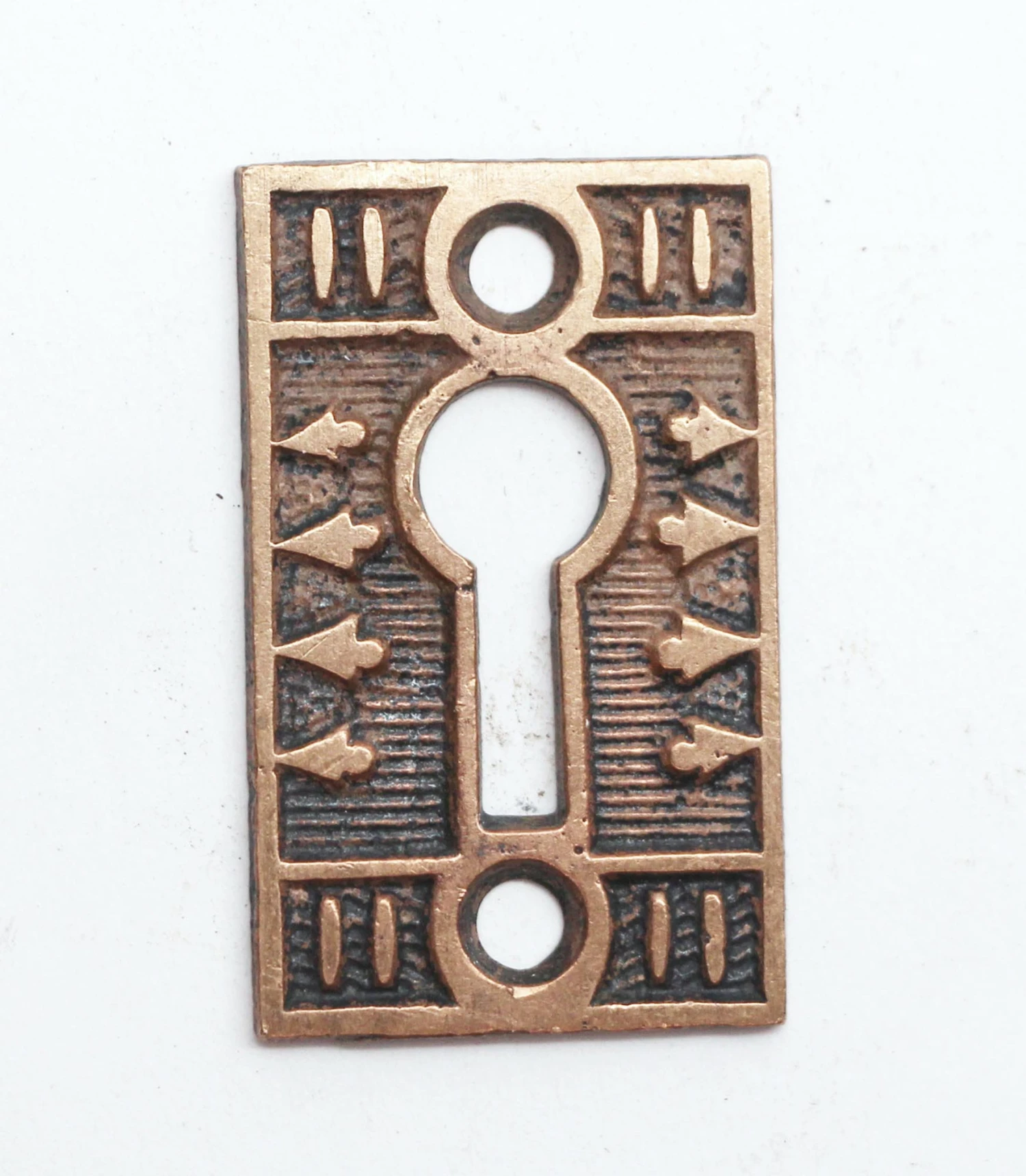 Brass Antique Keyhole Cover With Aesthetic Detail 3 Brass Antique Keyhole Cover With Aesthetic Detail