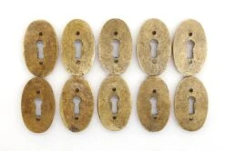 Set Of 10 Olde New Solid Brass Braided Oval Door Keyhole Covers -OGT Sale Store keyhole covers for sale m228264s