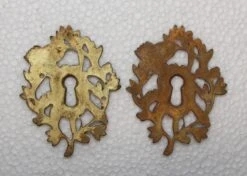 Pair Of Antique Victorian Brass Cut Out Of Keyhole Covers -OGT Sale Store keyhole covers for sale p258986
