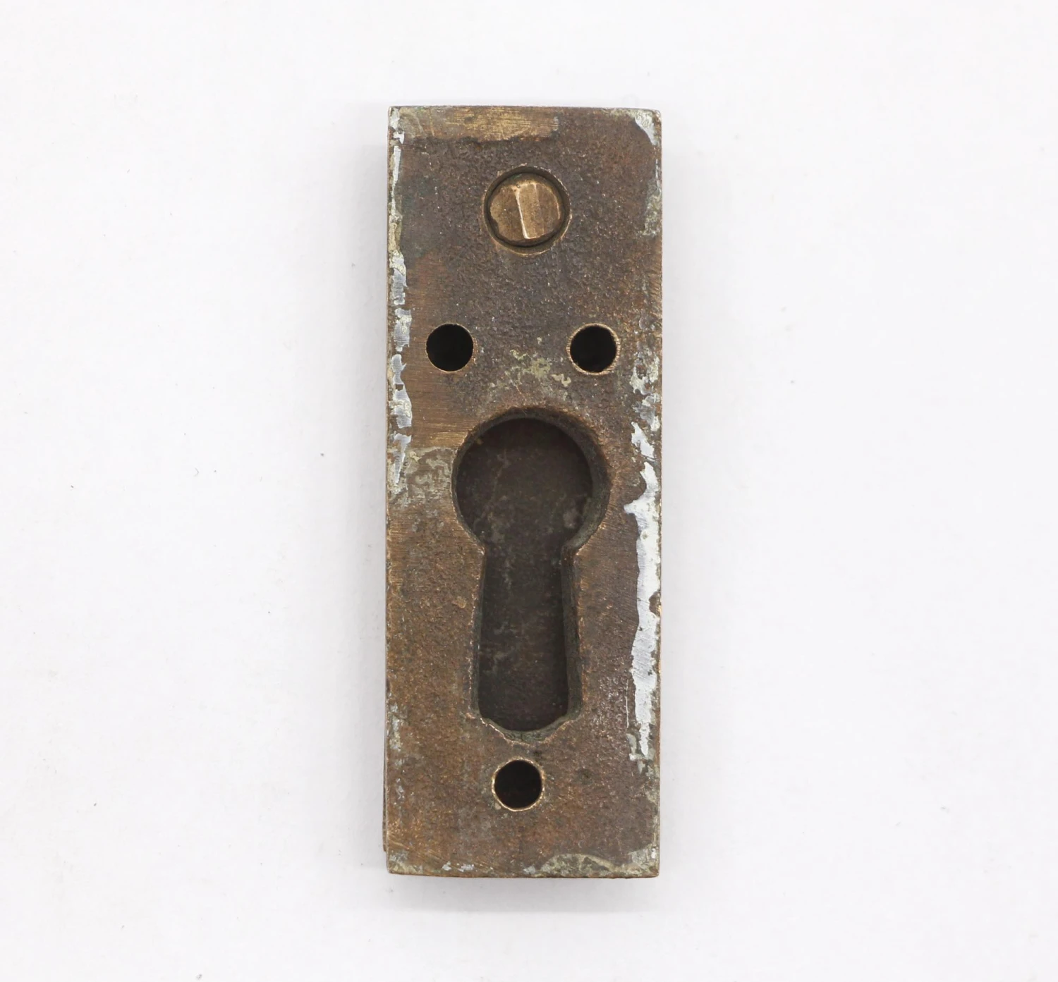 Antique Classic Rectangle 2 In. Brass Keyhole Cover 5 Antique Classic Rectangle 2 In. Brass Keyhole Cover - Image 3