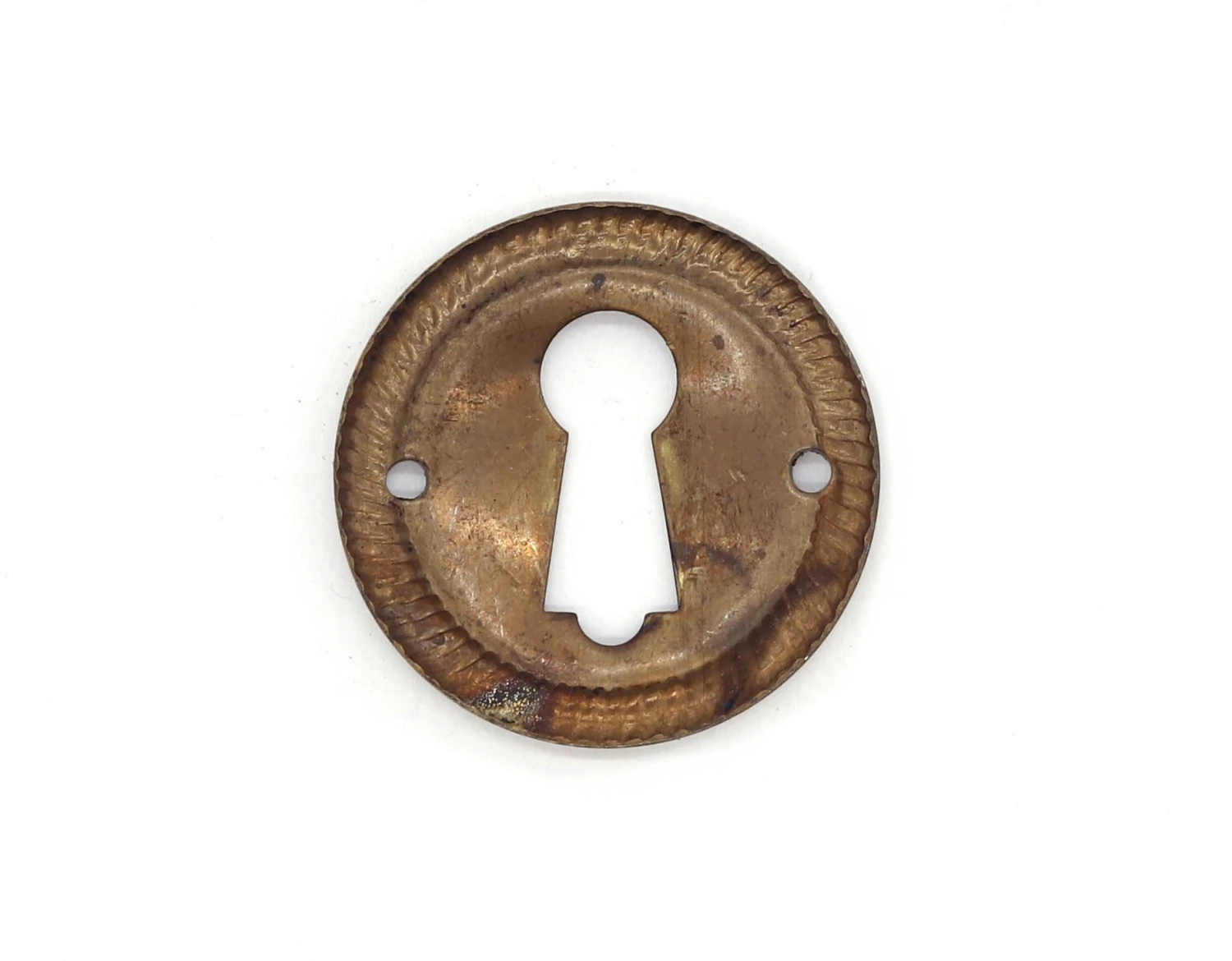 Vintage 1 In. Brass Keyhole Cover With Braided Detail 5 Vintage 1 In. Brass Keyhole Cover With Braided Detail - Image 3
