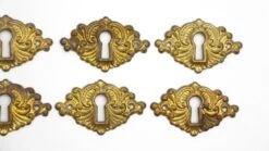 Set Of 10 Ornate Pressed Brass Keyhole Covers 10 Set Of 10 Ornate Pressed Brass Keyhole Covers -OGT Sale Store keyhole covers for sale q284435