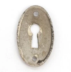 Vintage Nickel Plated Brass Oval Keyhole Cover Plate 7 Vintage Nickel Plated Brass Oval Keyhole Cover Plate -OGT Sale Store keyhole covers for sale q286890