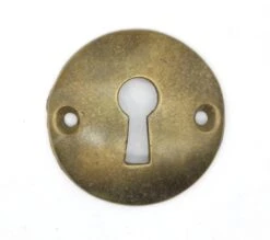 Pair Of Vintage 1.5 In. Brass Round Door Keyhole Cover Plates -OGT Sale Store keyhole covers for sale q287208