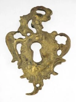 Antique 3.5 In. Art Nouveau Bronze Door Keyhole Cover Plate 5 Antique 3.5 In. Art Nouveau Bronze Door Keyhole Cover Plate -OGT Sale Store keyhole covers l198795