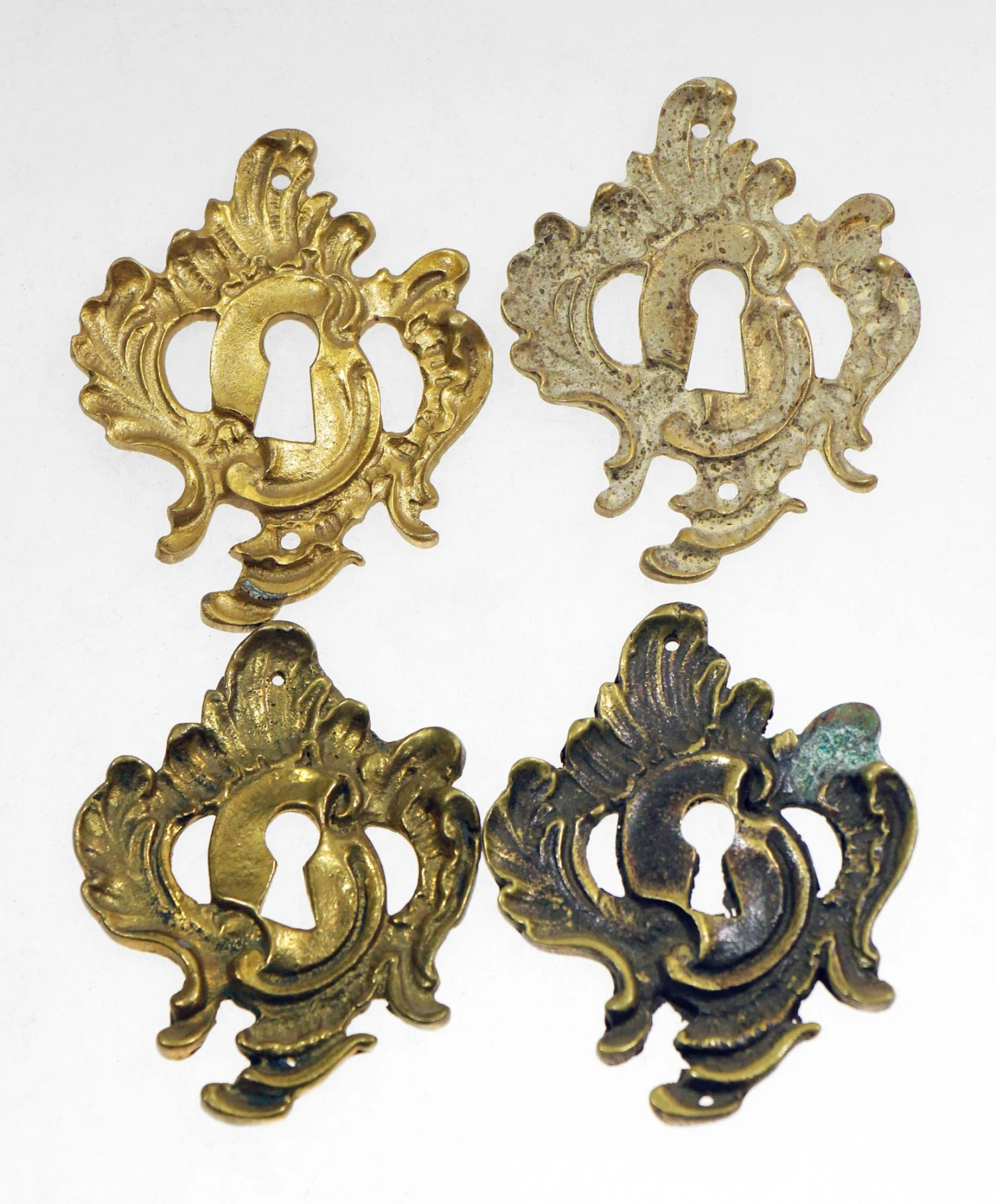 Antique 3 In. French Ornate Door Keyhole Cover Plate 4 Antique 3 In. French Ornate Door Keyhole Cover Plate - Image 2