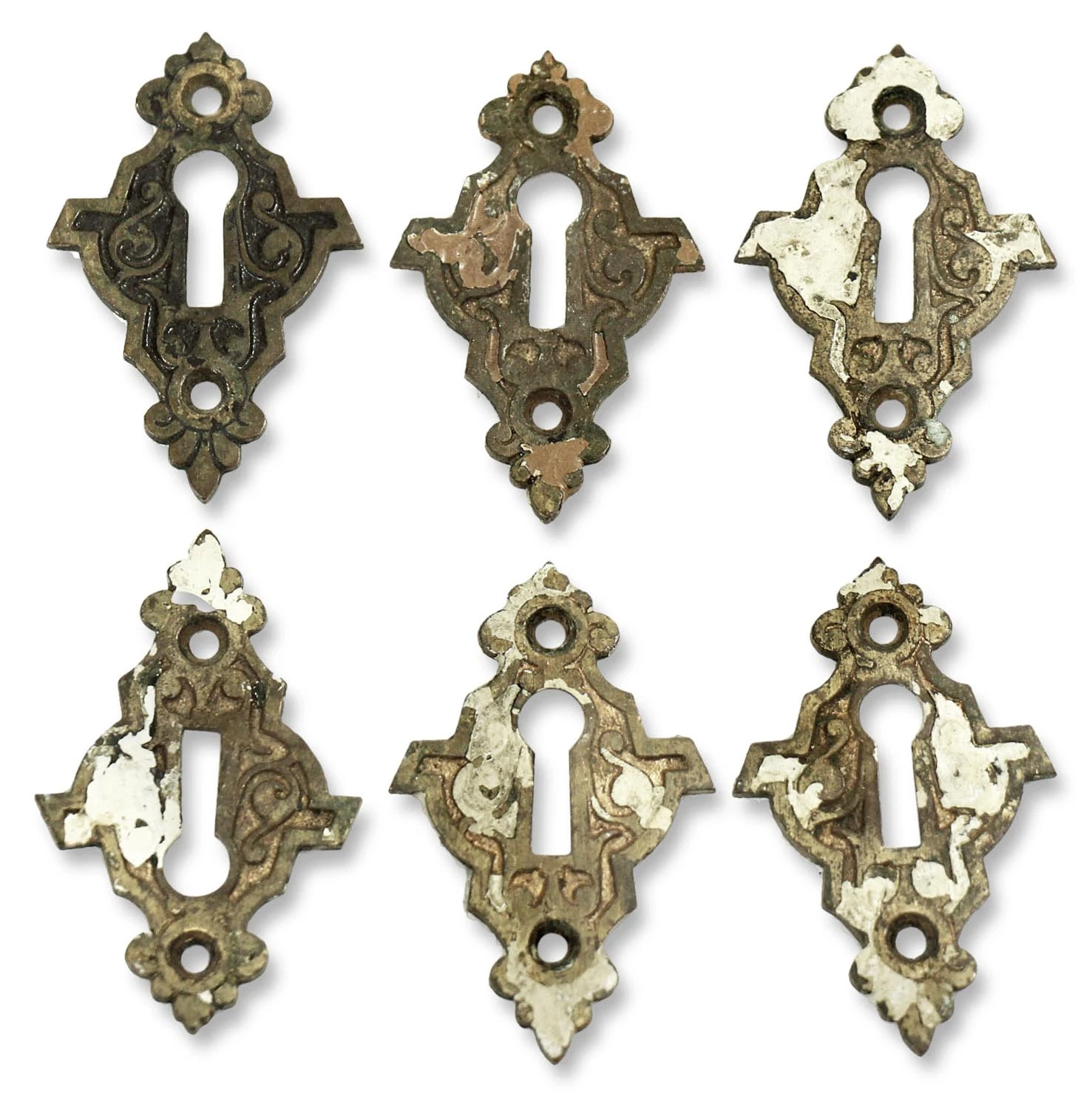 Antique Ornate Brass Key Hole Cover 4 Antique Ornate Brass Key Hole Cover - Image 2