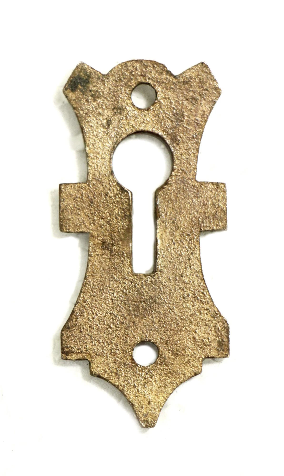 Antique 2 In. Victorian Bronze Door Keyhole Cover Plate 4 Antique 2 In. Victorian Bronze Door Keyhole Cover Plate - Image 2
