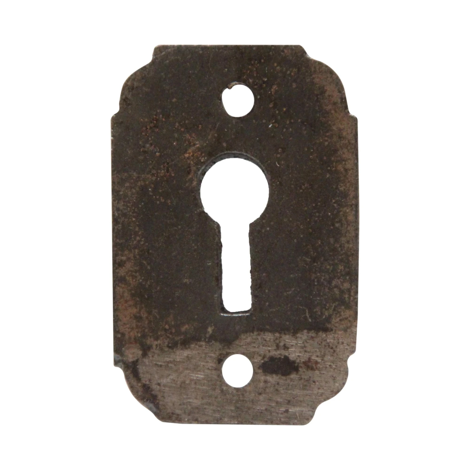 Repro Black Cast Iron Rounded Corner Door Keyhole Cover 4 Repro Black Cast Iron Rounded Corner Door Keyhole Cover - Image 2