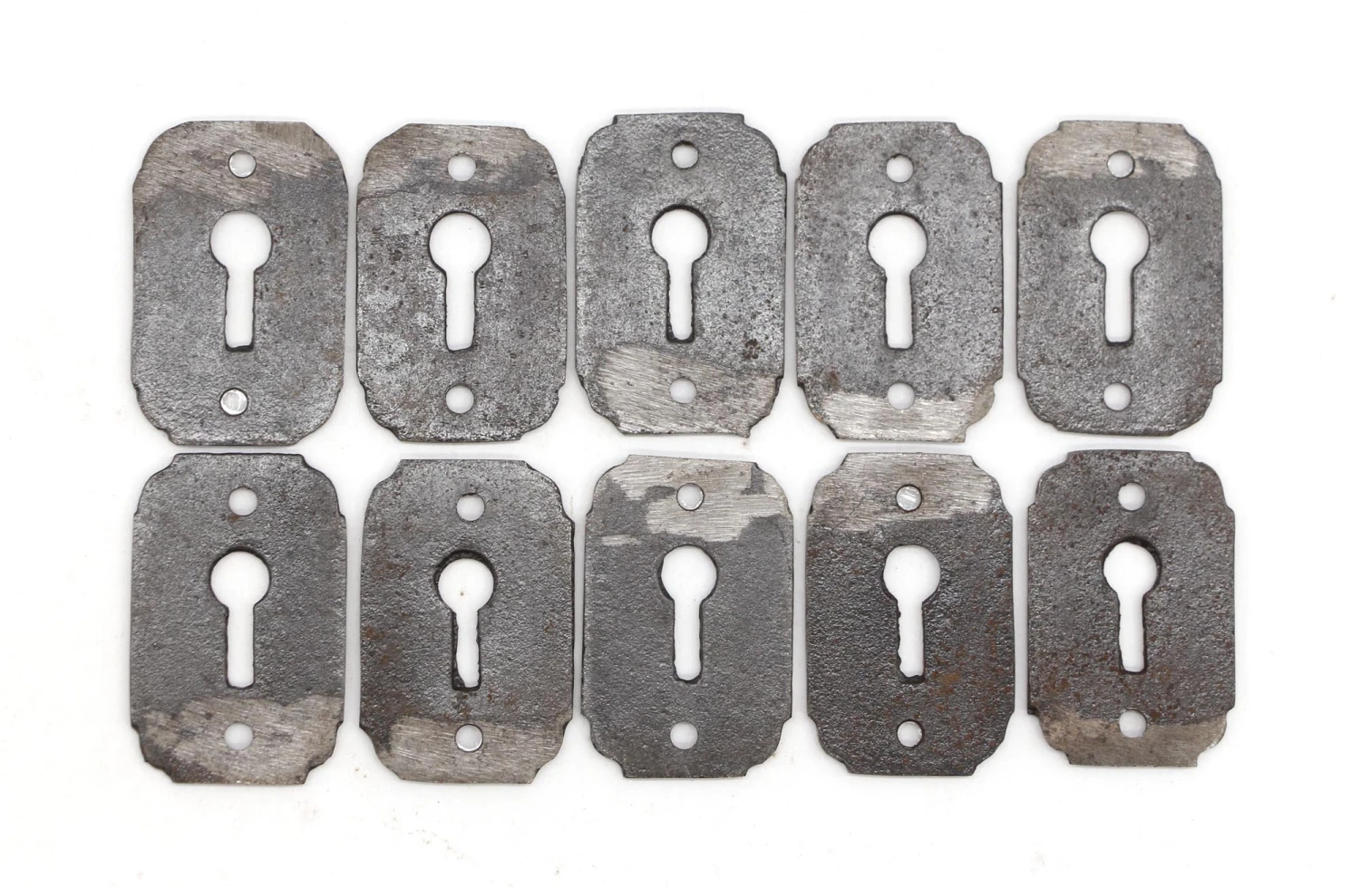 Set Of 10 Repro Black Cast Iron Rounded Corner Door Keyhole Covers 4 Set Of 10 Repro Black Cast Iron Rounded Corner Door Keyhole Covers - Image 2