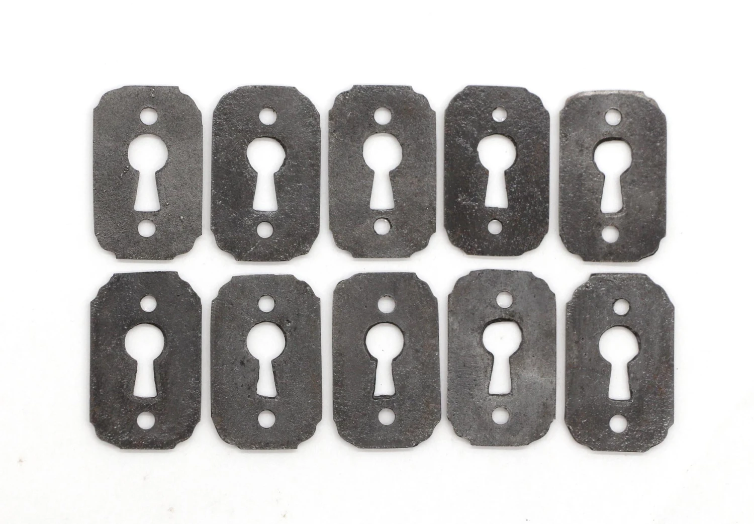 Set Of 10 Repro Black Cast Iron Rounded Door Keyhole Covers 4 Set Of 10 Repro Black Cast Iron Rounded Door Keyhole Covers - Image 2