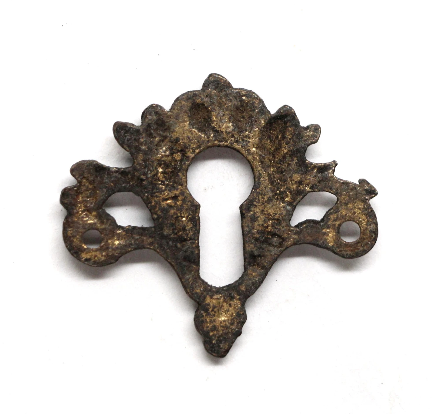 Antique 1.25 In. French Bronze Door Keyhole Cover Plate 4 Antique 1.25 In. French Bronze Door Keyhole Cover Plate - Image 2