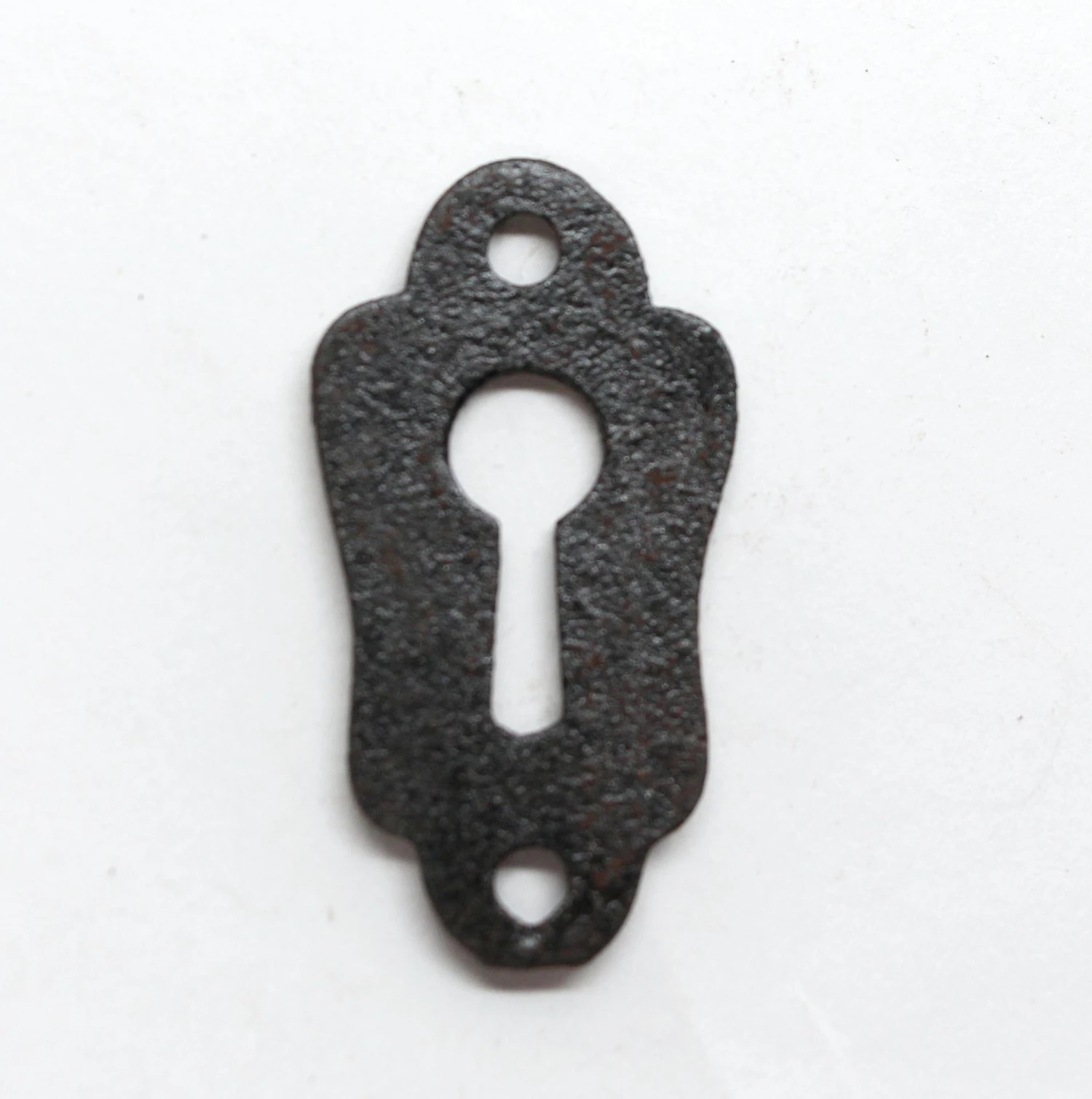 Vintage 1.75 In. Cast Iron Black Door Keyhole Cover Plate 4 Vintage 1.75 In. Cast Iron Black Door Keyhole Cover Plate - Image 2
